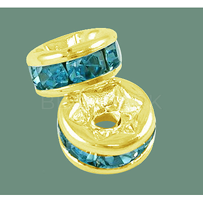 Brass Grade A Rhinestone Spacer Beads RSB035NF-13G-1