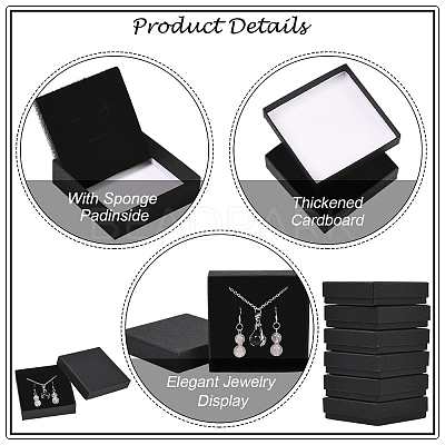 6Pcs Square Cardboard Necklace Box CBOX-YW0001-05A-1