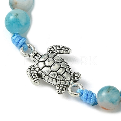 Natural Dyed White Jade Braided Bead Bracelets BJEW-JB09856-02-1