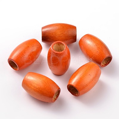 Dyed Barrel Natural Wood Beads WOOD-S619-5-LF-1