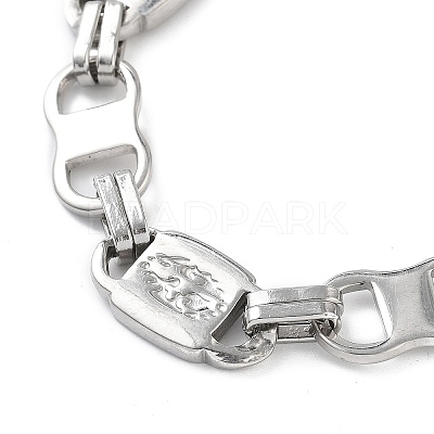 Anti-Tarnish 201 Stainless Steel Oval Link Chain Necklace & Bracelets Set SJEW-G083-02P-1