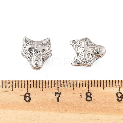 304 Stainless Steel Wolf Clip-on Earrings EJEW-B116-02P-1