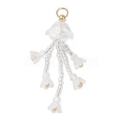 Glass Seed Beaded Pendants PALLOY-MZ01230-02-1