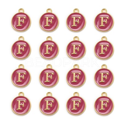 Golden Plated Alloy Enamel Charms X-ENAM-S118-08F-1