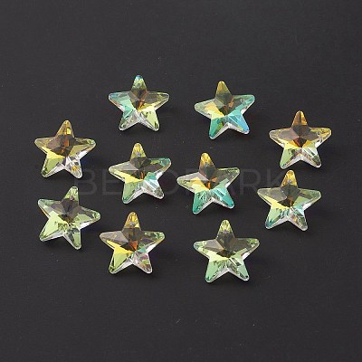 Electroplate Transparent Glass Pendants GLAA-A008-02C-1