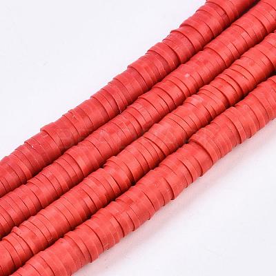 Flat Round Handmade Polymer Clay Beads CLAY-R067-6.0mm-30-1