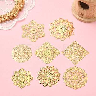 80Pcs 8 Styles Iron Filigree Joiners IFIN-CJ0001-75-1