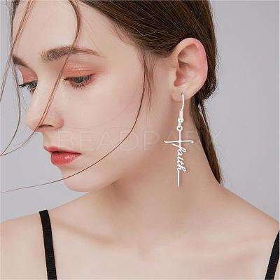 10Pcs Faith Cross Charm Pendant Faith Necklace Charm Stainless Steel Pendant for Necklace Making Christian Religious Jewelry Gifts JX515A-1