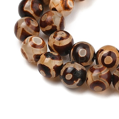Natural Tibetan 3-Eye dZi Agate Beads Strands G-A240-A02-01-1