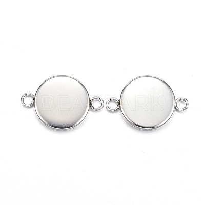 Tarnish Resistant 304 Stainless Steel Cabochon Connector Settings X-STAS-G127-14-10mm-P-1
