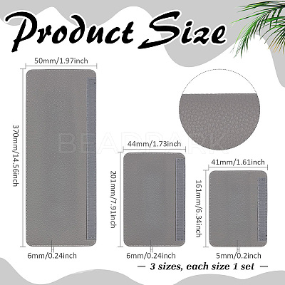 3 Pairs 3 Styles PU Leather Door Knob Cover FIND-MA0001-21A-1