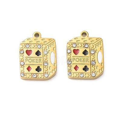 304 Stainless Steel Enamel Pendants STAS-B142-05G-1