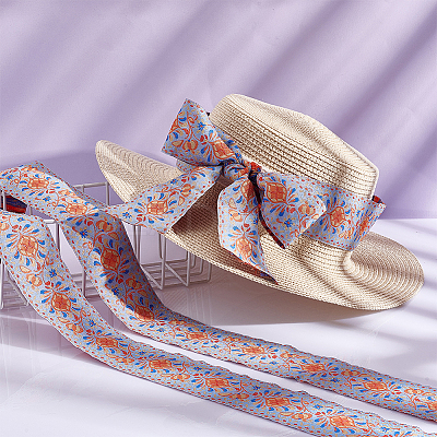 10 Yards Ethnic Style Embroidery Polyester Ribbons OCOR-WH0067-77A-1