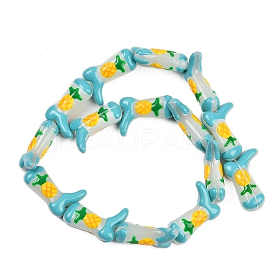 Boot Baking Paint Glass Enamel Beads LAMP-C020-02E-1