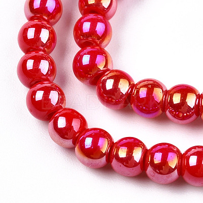 Electroplate Opaque Glass Beads Strands GLAA-T032-P4mm-AB04-1