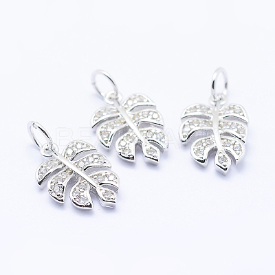 Brass Micro Pave Cubic Zirconia Charms LS-KK-P133-04P-NR-1