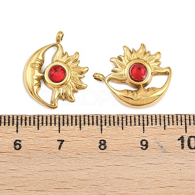 304 Stainless Steel Rhinestone Pendants STAS-Z166-24G-1
