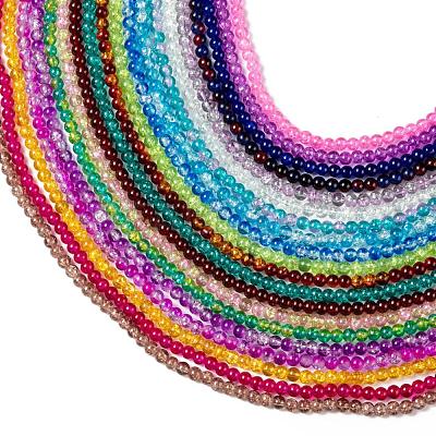 20 Colors Spray Painted Crackle Glass Beads Strands CCG-X0012-01-6mm-1