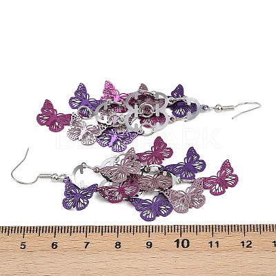 430 Stainless Steel Butterfly Dangle Earrings EJEW-A137-02P-02-1