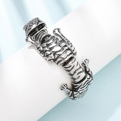 304 Stainless Steel Link Chain Bracelets for Women Men BJEW-P386-07AS-1