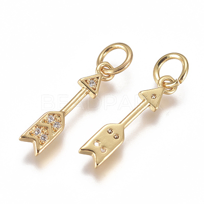 Brass Micro Pave Cubic Zirconia Pendants ZIRC-F111-14G-1