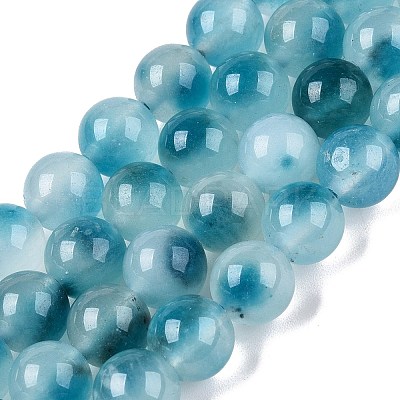 Dyed Natural White Jade Beads Strands G-T138-8mm-210-7-1
