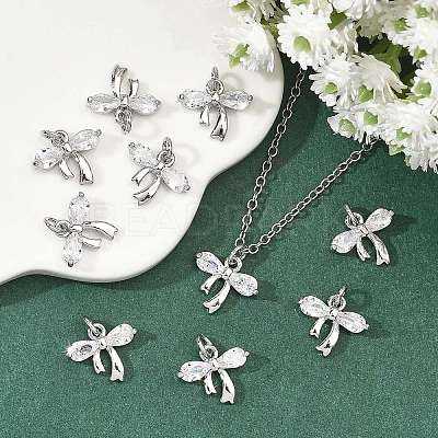 SHEGRACE Brass Clear Cubic Zirconia Charms XGRQ2O964-422P-1