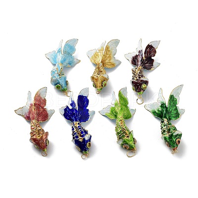 Brass Cloisonne Pendants KK-P251-A06-G-1