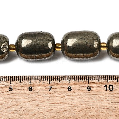 Natural Pyrite Beads Strands G-Z131-D01-01-1