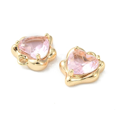 Brass Micro Pave Cubic Zirconia Charms KK-L208-06G-02-1