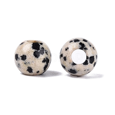 Natural Dalmatian Jasper European Beads G-Q607-02M-1