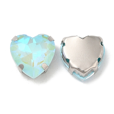 Mocha Fluorescent(MI) Heart Sew on Rhinestone GGLA-C001-01A-P03-1