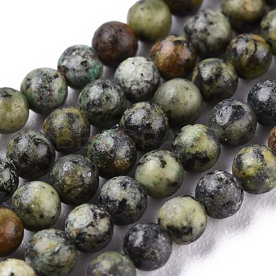 Natural African Turquoise(Jasper) Beads Strands G-N0188-02-2mm-1