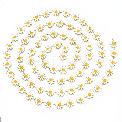 Brass Flower Link Chains CHC-N018-098H-1