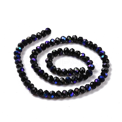 Electroplate Opaque Solid Color Glass Beads Strands EGLA-A034-P6mm-L01-1