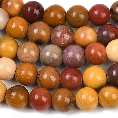 Round Natural Mookaite Beads Strands X-G-F216-4mm-19-1