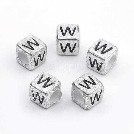 Plated Acrylic Beads PB43C9308-W-1