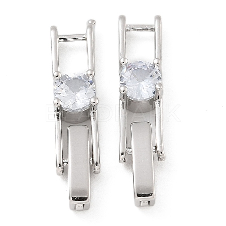 Rack Plating Brass Micro Pave Cubic Zirconia Watch Band Clasps KK-A234-016P-02-1