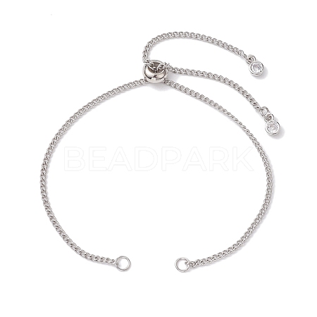 Non-Tarnish 304 Stainless Steel Curb Chain Bracelet Slider Making AJEW-JB01244-02-1