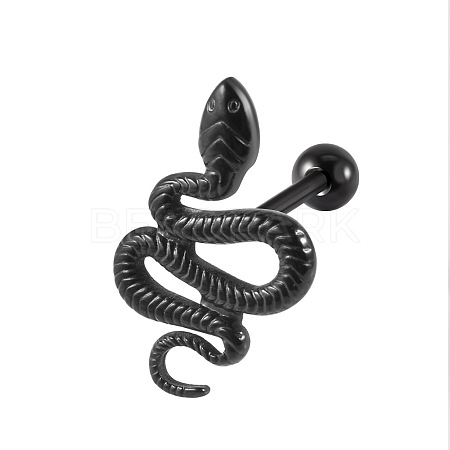 304 Stainless Steel Snake Straight Barbell Piercing Tongue Rings for Women Men WG86E6B-02-1