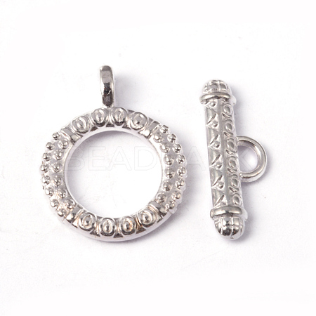 Silver Color Plated Tibetan Alloy Toggle Clasps X-LF0211Y-NFS-1