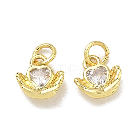 Brass Pave Clear Cubic Zirconia Charms CU-CBA6E4E-19G-E-1