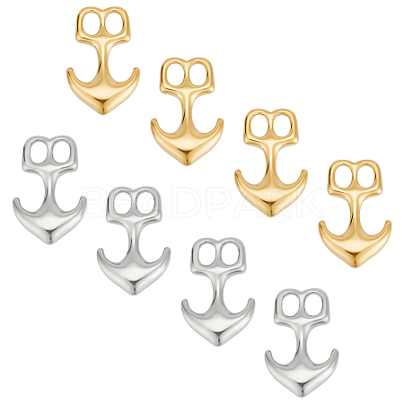 Unicraftale 6Pcs 2 Colors 304 Stainless Steel Anchor Hook Clasps STAS-UN0050-79-1