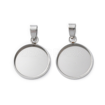 304 Stainless Steel Pendant Cabochon Settings STAS-L282-010P-06-1