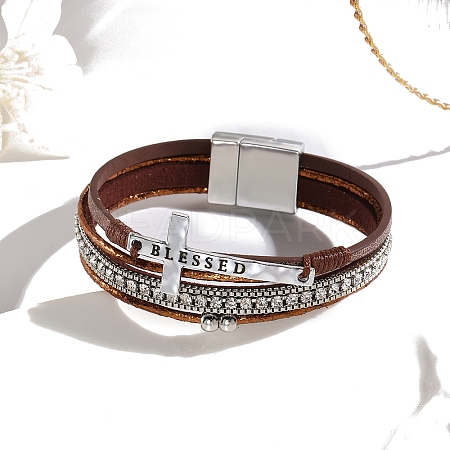 Imitation Leather Mutli-strand Bracelets PW-WG3E9EB-05-1