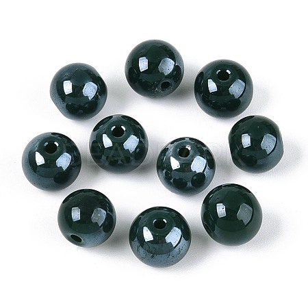 Electroplate Round Glass Beads Strands EGLA-T029-07A-1