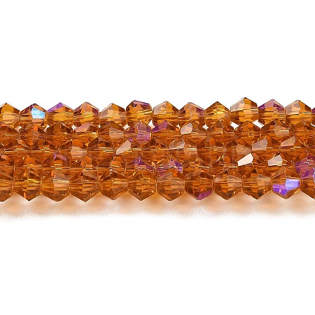 Transparent Electroplate Glass Beads Strands GLAA-F029-3mm-D28-1