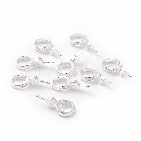 925 Sterling Silver Screw Eye Peg Bails STER-D035-46S-1
