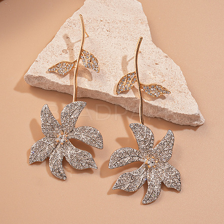 Alloy Rhinestone Stud Earrings for Women FS-WG7EB11-01-1