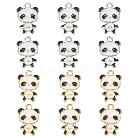 12Pcs 2 Colors Alloy Enamel Pendants ENAM-YW0002-71-1